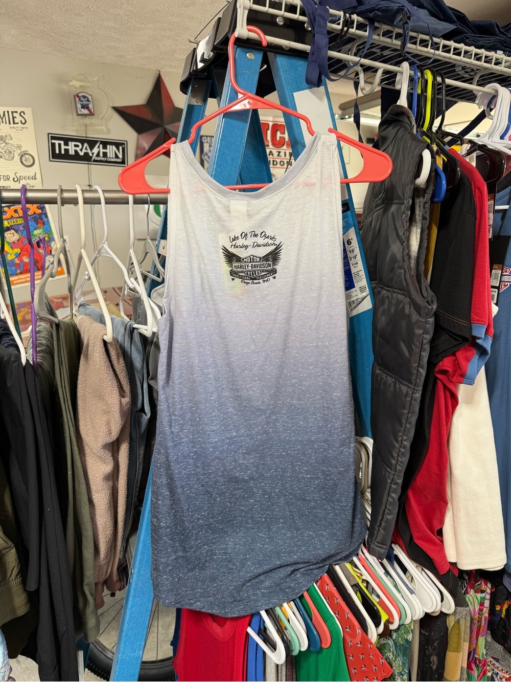 Harley-Davidson Blue Ombre Script Racerback Tank - Picture 2 of 2